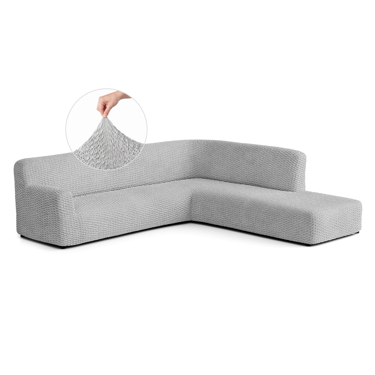 Fullback Support Sectional Sofa Slipcover (Right Chaise), Embrace Collection – Light Grey, front view | Light Grey