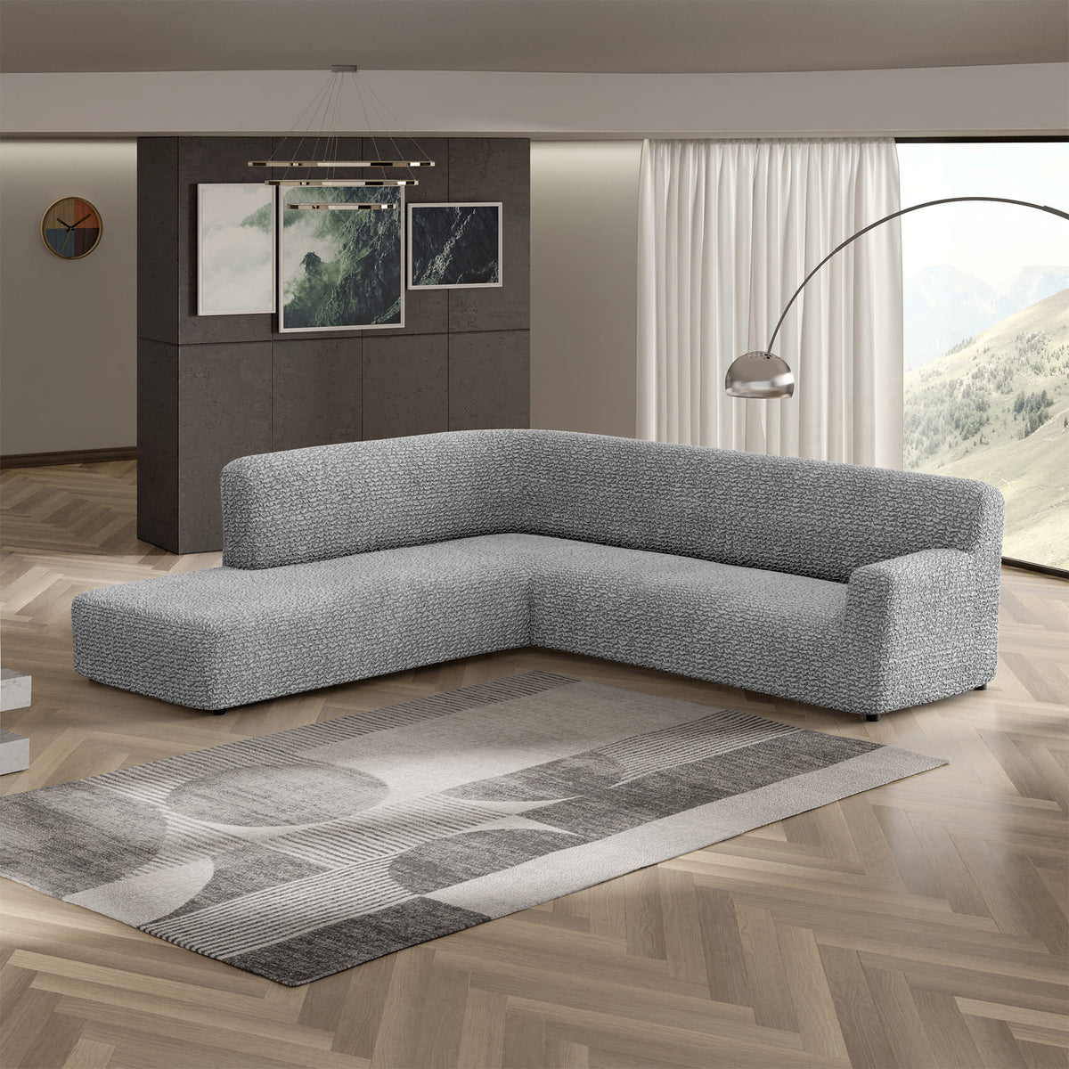 Fullback Support Sectional Sofa Slipcover (Left Chaise), Comfort Collection – Ash, interior view 1 | Ash