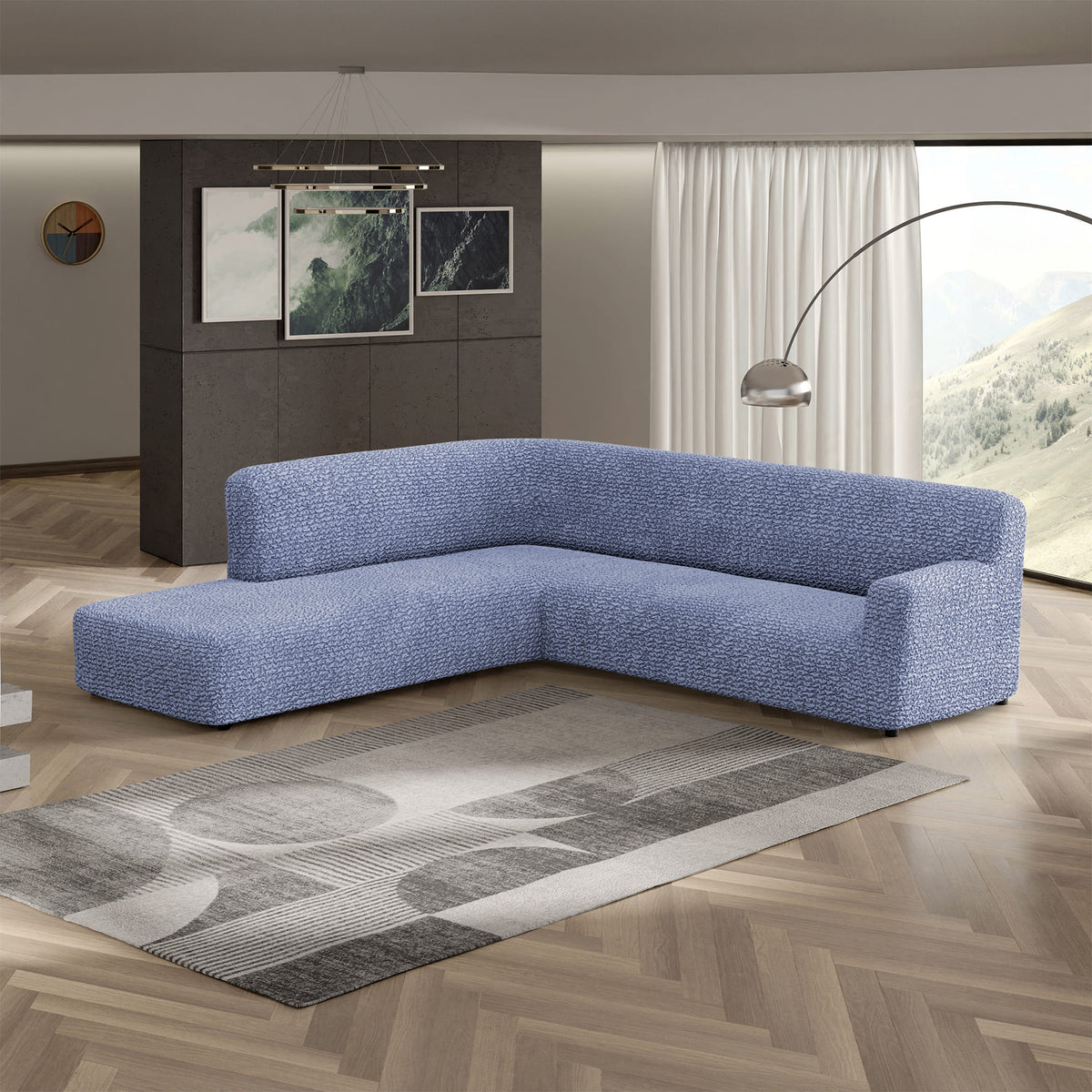 Fullback Support Sectional Sofa Slipcover (Left Chaise), Comfort Collection – Blue, interior view 1 | Blue