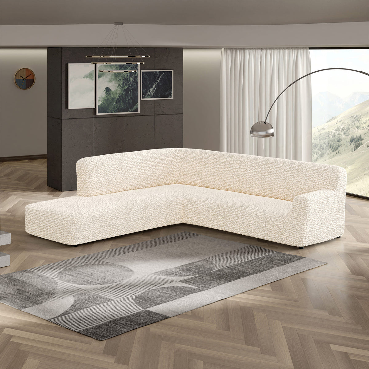 Fullback Support Sectional Sofa Slipcover (Left Chaise), Comfort Collection – Cream, interior view 1 | Cream