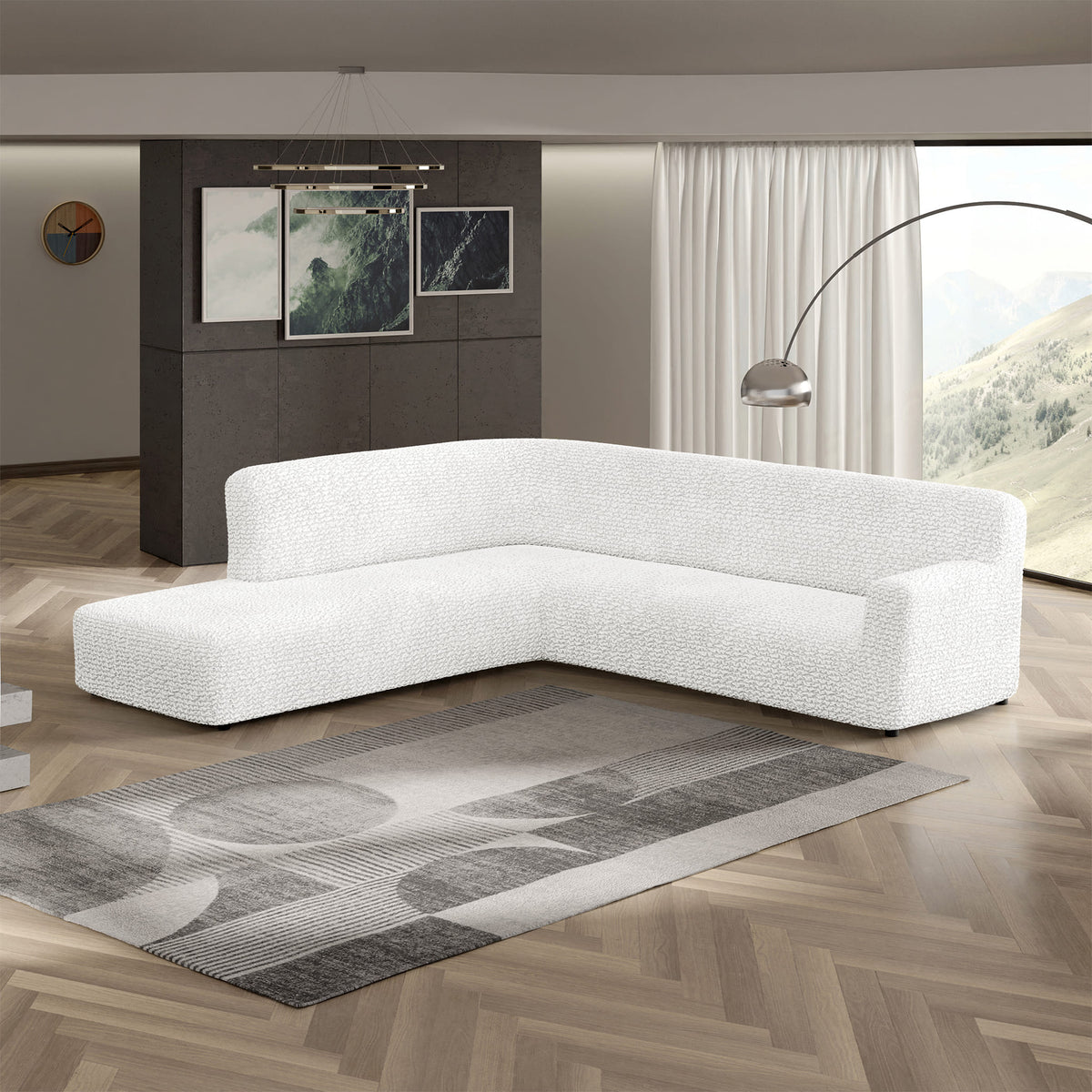 Fullback Support Sectional Sofa Slipcover (Left Chaise), Comfort Collection – Crisp White, interior view 1 | Crisp White