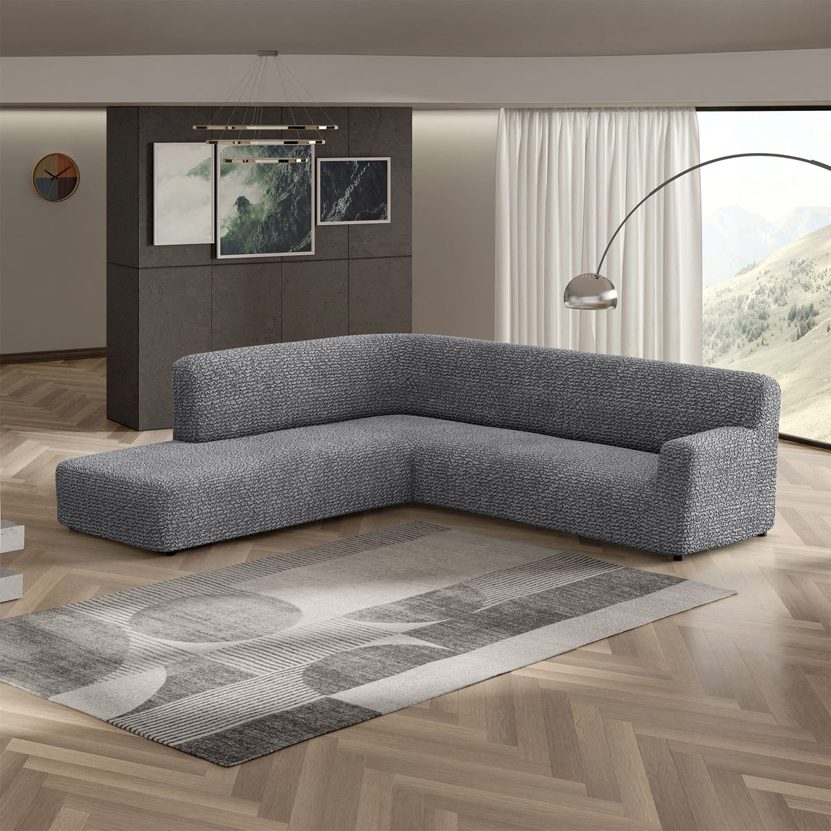 Fullback Support Sectional Sofa Slipcover (Left Chaise), Comfort Collection – Dark Grey, interior view 1 | Dark Grey