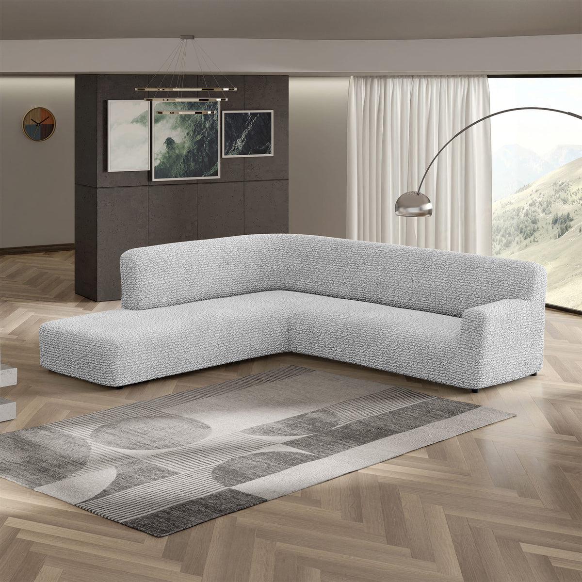 Fullback Support Sectional Sofa Slipcover (Left Chaise), Comfort Collection – Light Grey, interior view 1 | Light Grey