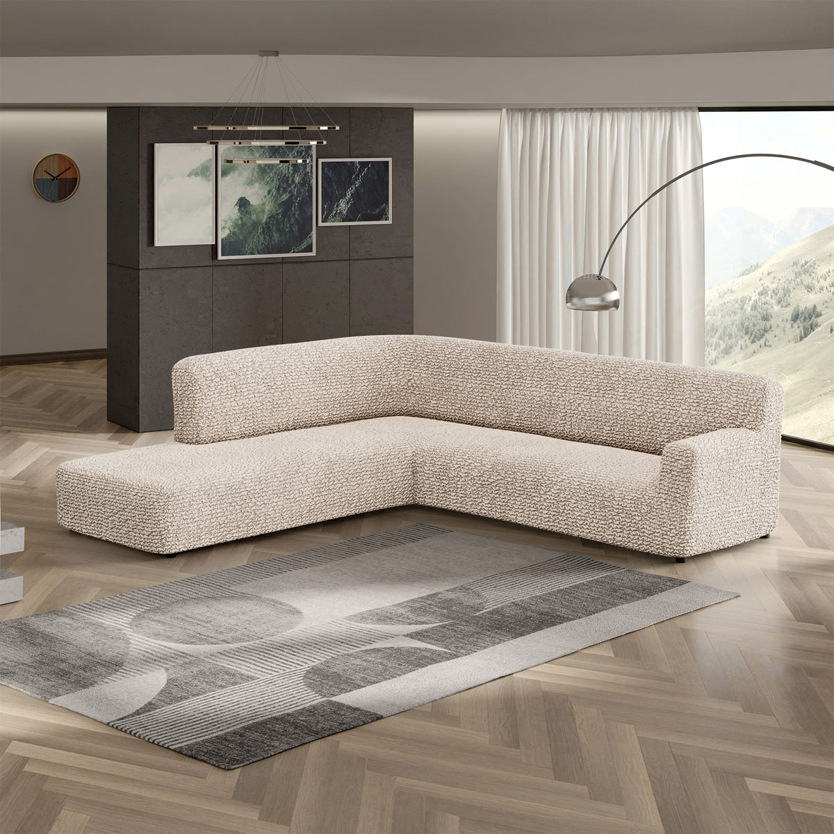 Fullback Support Sectional Sofa Slipcover (Left Chaise), Comfort Collection – Macadamia, interior view 1 | Macadamia