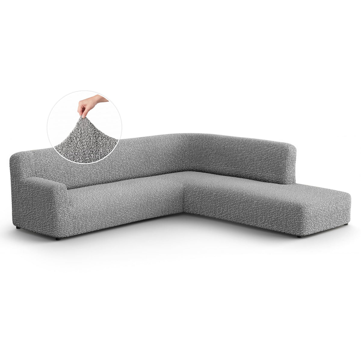 Fullback Support Sectional Sofa Slipcover (Right Chaise), Comfort Collection – Ash, front view | Ash