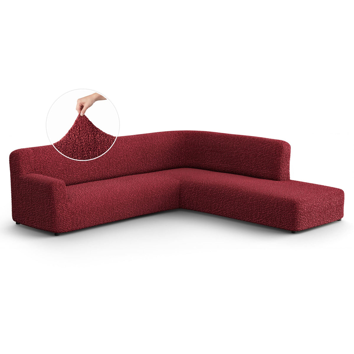 Fullback Support Sectional Sofa Slipcover (Right Chaise), Comfort Collection – Burgundy, front view | Burgundy