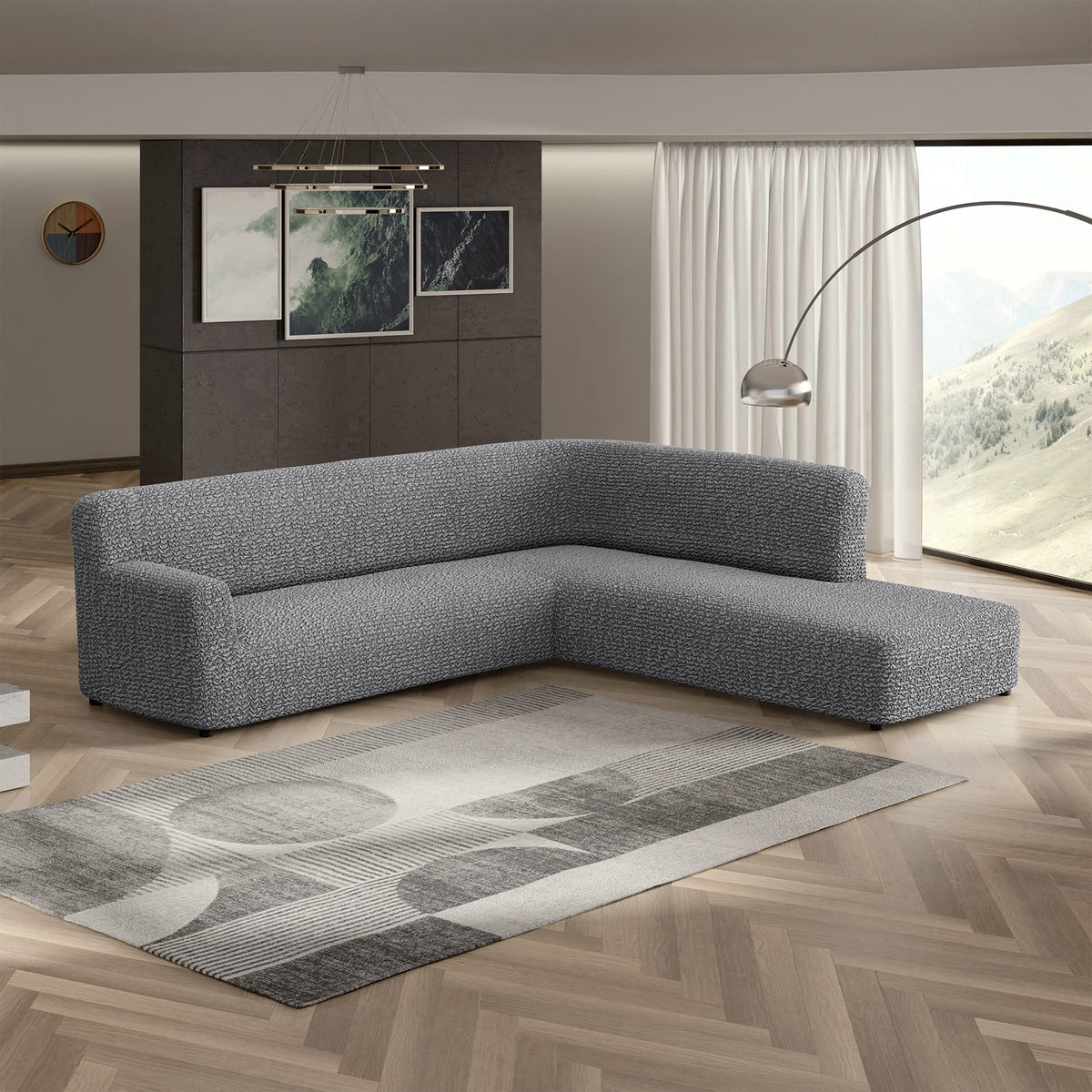 Fullback Support Sectional Sofa Slipcover (Right Chaise), Comfort Collection – Dark Grey, interior view 1 | Dark Grey