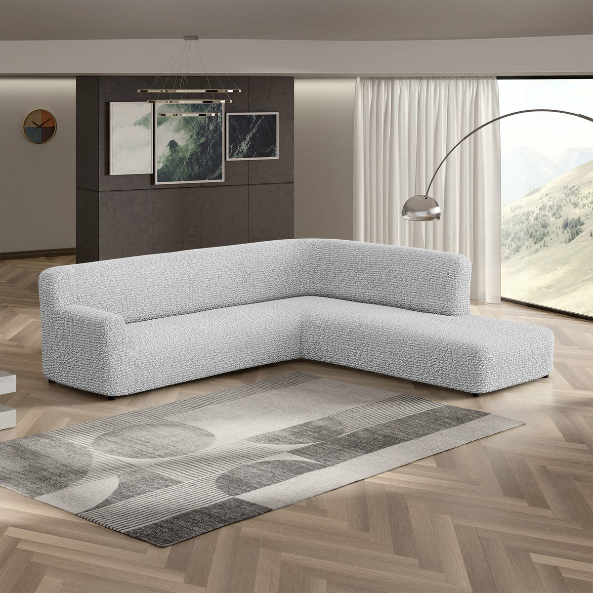 Fullback Support Sectional Sofa Slipcover (Right Chaise), Comfort Collection – Light Grey, interior view 1 | Light Grey