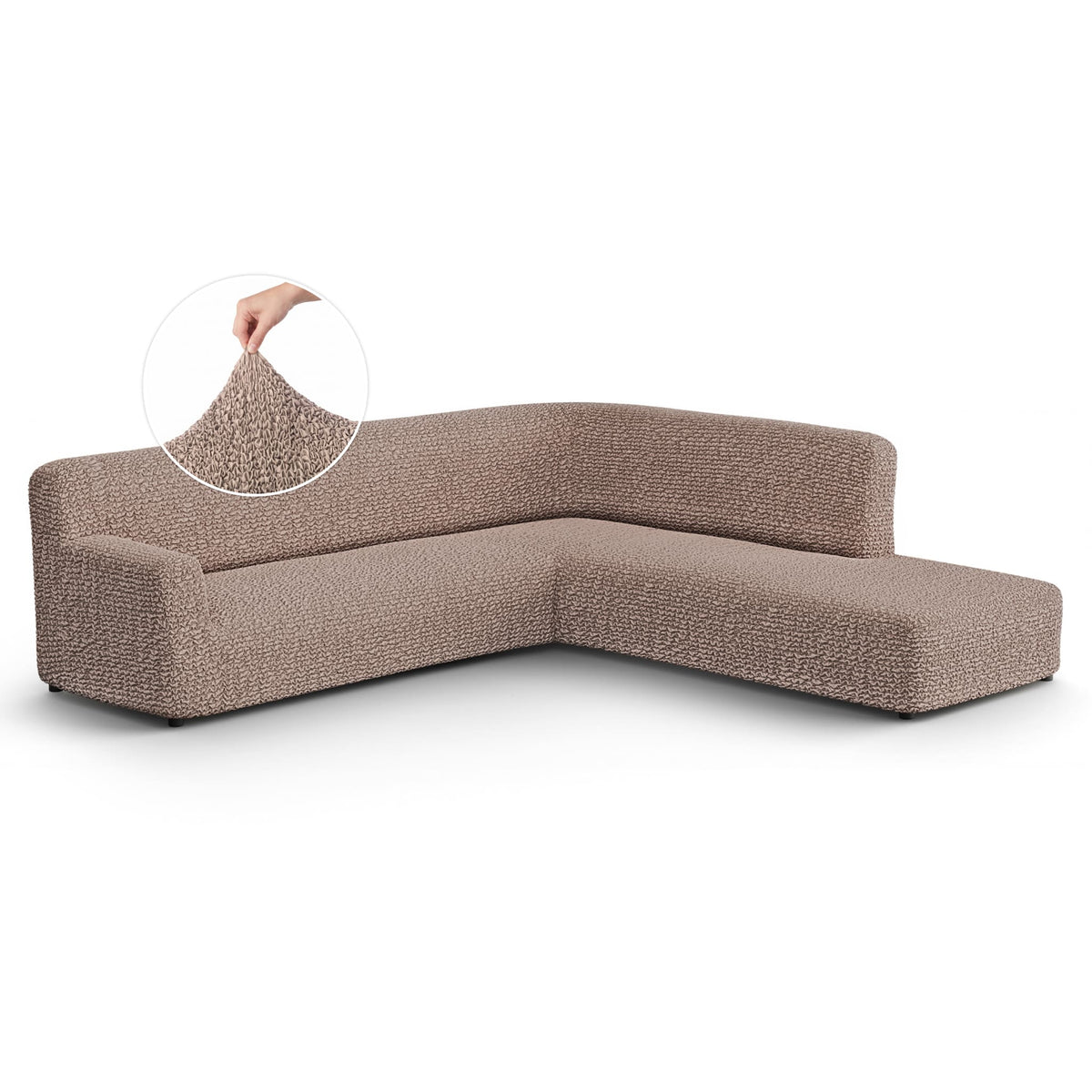 Fullback Support Sectional Sofa Slipcover (Right Chaise), Comfort Collection – Soft Taupe, front view | Soft Taupe