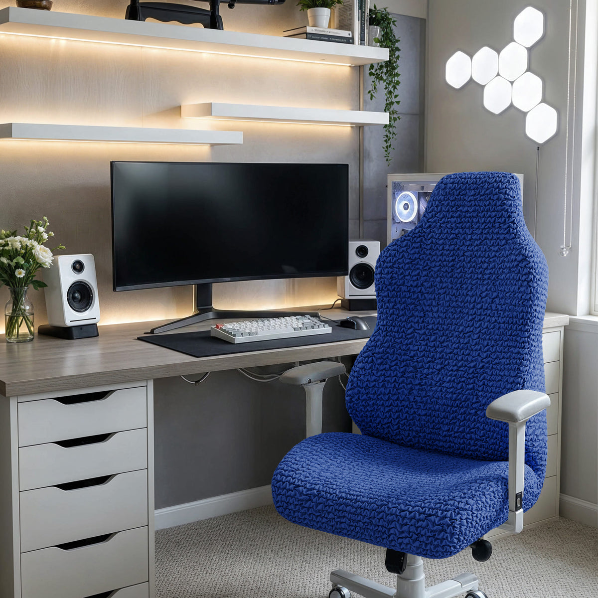 Gaming Chair Slipcover, Comfort Collection – Cobalt Blue, interior view 1 | Cobalt Blue
