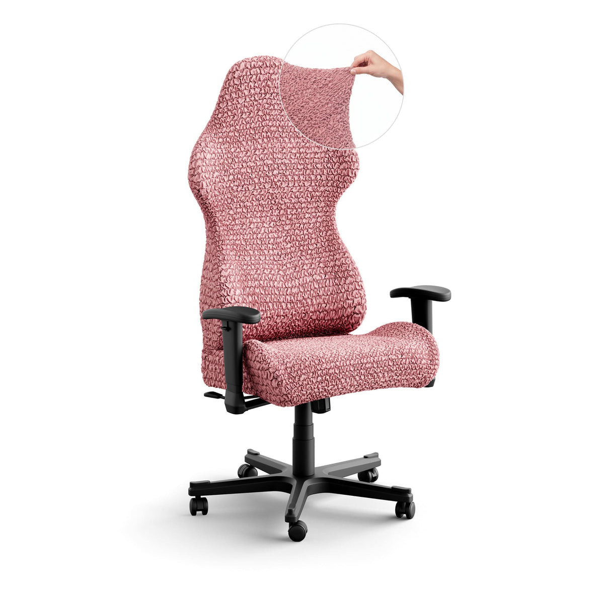 Gaming Chair Slipcover, Comfort Collection – Coral Pink, front view | Coral Pink