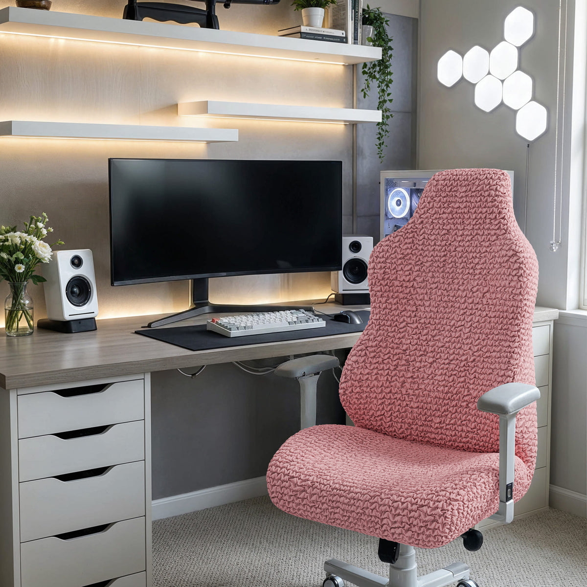 Gaming Chair Slipcover, Comfort Collection – Coral Pink, interior view 1 | Coral Pink