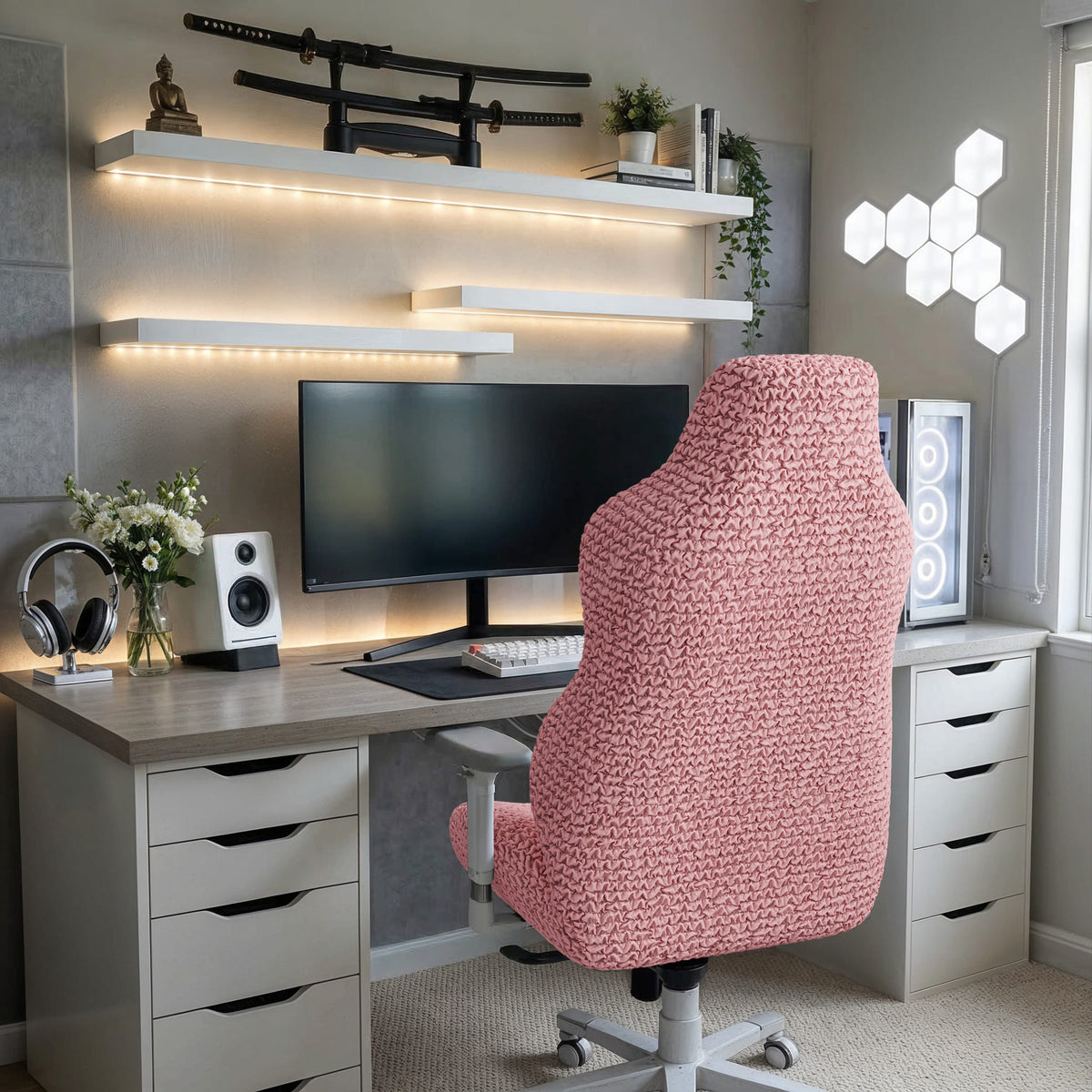 Gaming Chair Slipcover, Comfort Collection – Coral Pink, interior view 3 | Coral Pink