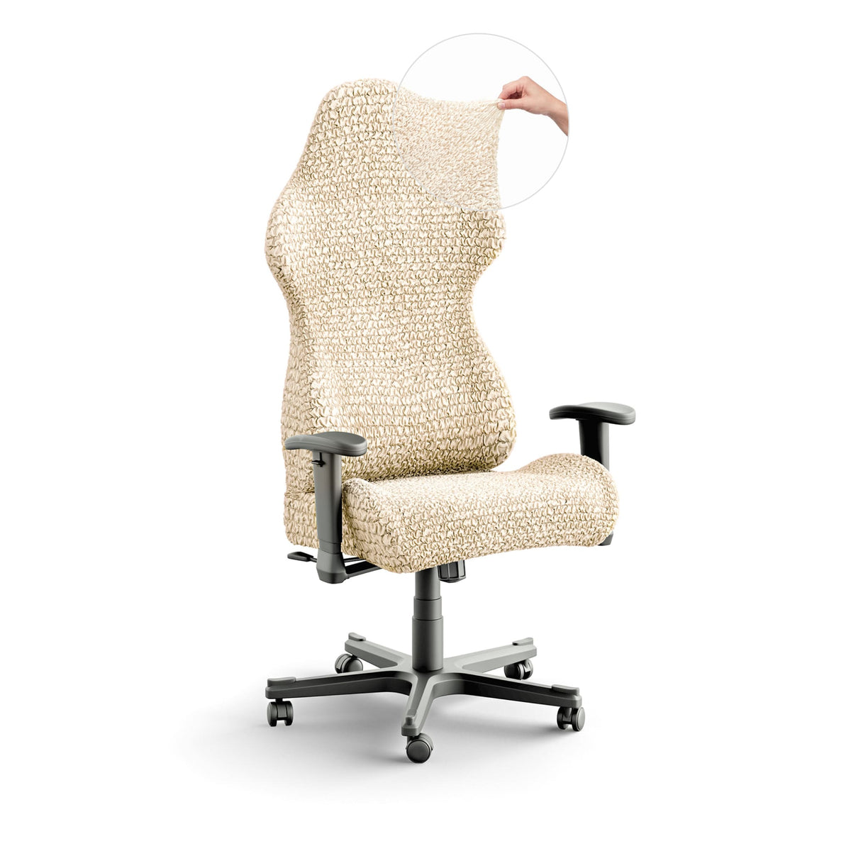 Gaming Chair Slipcover, Comfort Collection – Cream, front view | Cream