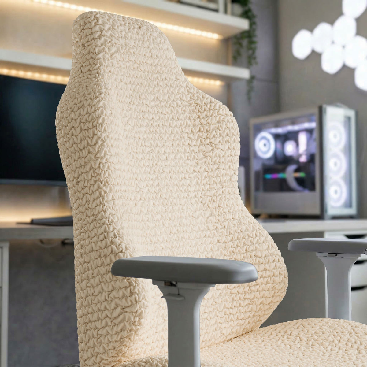 Gaming Chair Slipcover, Comfort Collection – Cream, interior view 2 | Cream