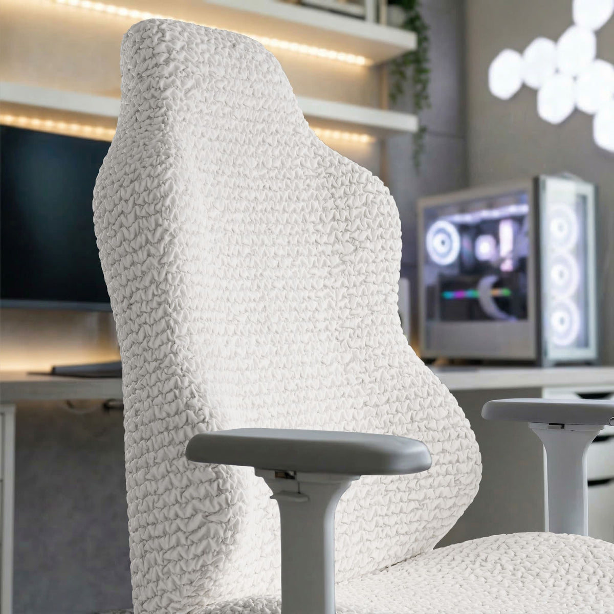 Gaming Chair Slipcover, Comfort Collection – Crisp White, interior view 2 | Crisp White
