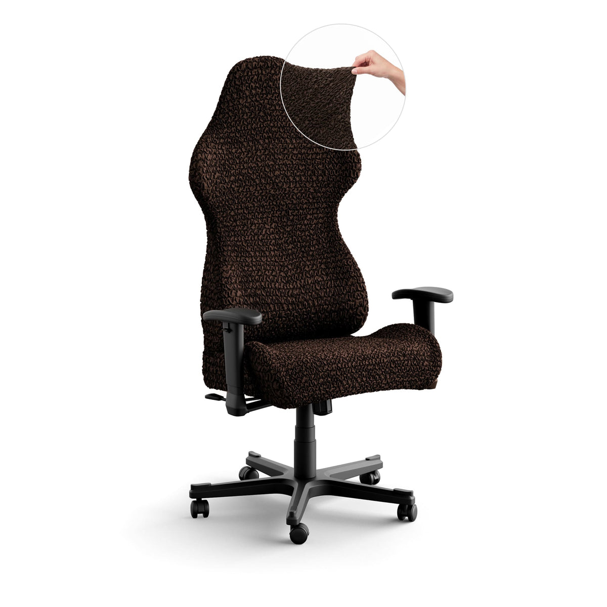 Gaming Chair Slipcover, Comfort Collection – Dark Brown, front view | Dark Brown