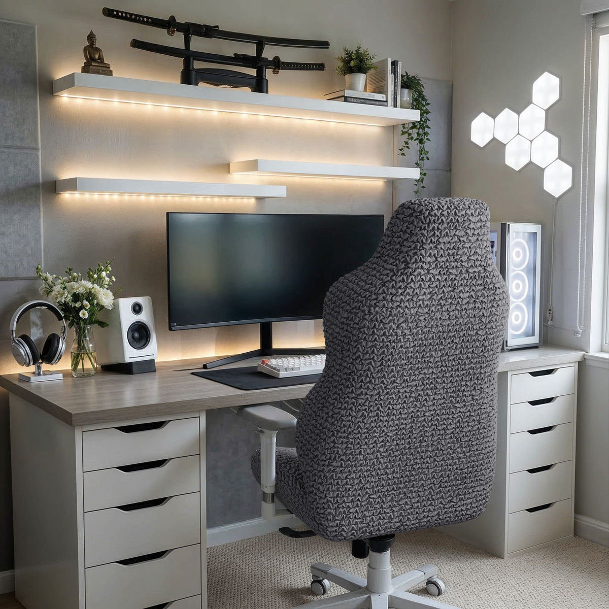 Gaming Chair Slipcover, Comfort Collection – Dark Grey, interior view 3 | Dark Grey