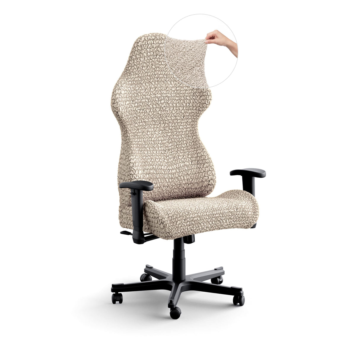 Gaming Chair Slipcover, Comfort Collection – Macadamia, front view | Macadamia