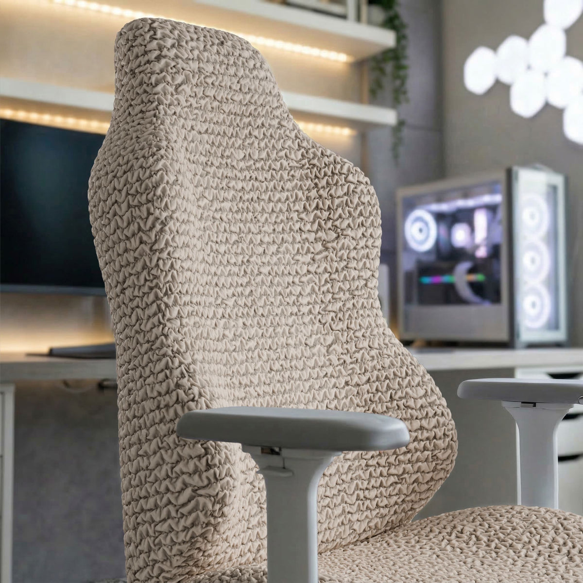 Gaming Chair Slipcover, Comfort Collection – Macadamia, interior view 2 | Macadamia