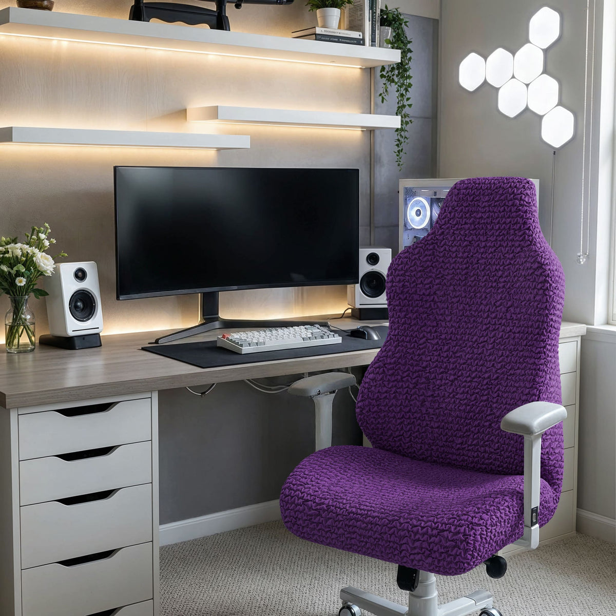 Gaming Chair Slipcover, Comfort Collection – Purple, interior view 1 | Purple