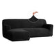 L-Shaped Sofa Slipcover (Left Chaise), Embrace Collection – Black, front view | Black