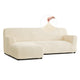 L-Shaped Sofa Slipcover (Left Chaise), Embrace Collection – Cream, front view | Cream