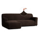 L-Shaped Sofa Slipcover (Left Chaise), Embrace Collection – Dark Brown, front view | Dark Brown