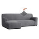 L-Shaped Sofa Slipcover (Left Chaise), Embrace Collection – Dark Grey, front view | Dark Grey