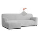 L-Shaped Sofa Slipcover (Left Chaise), Embrace Collection – Light Grey, front view | Light Grey