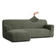 L-Shaped Sofa Slipcover (Left Chaise), Embrace Collection – Moss Green, front view | Moss Green
