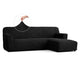 L-Shaped Sofa Slipcover (Right Chaise), Embrace Collection – Black, front view | Black