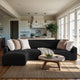 L-Shaped Sofa Slipcover (Left Chaise), Comfort Collection – Black, interior view 1 | Black