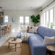 L-Shaped Sofa Slipcover (Left Chaise), Comfort Collection – Blue, interior view 2 | Blue