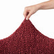 L-Shaped Sofa Slipcover (Left Chaise), Comfort Collection – Burgundy, stretch view | Burgundy