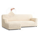 L-Shaped Sofa Slipcover (Left Chaise), Comfort Collection – Cream, front view | Cream