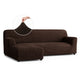 L-Shaped Sofa Slipcover (Left Chaise), Comfort Collection – Dark Brown, front view | Dark Brown