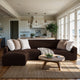 L-Shaped Sofa Slipcover (Left Chaise), Comfort Collection – Dark Brown, interior view 1 | Dark Brown