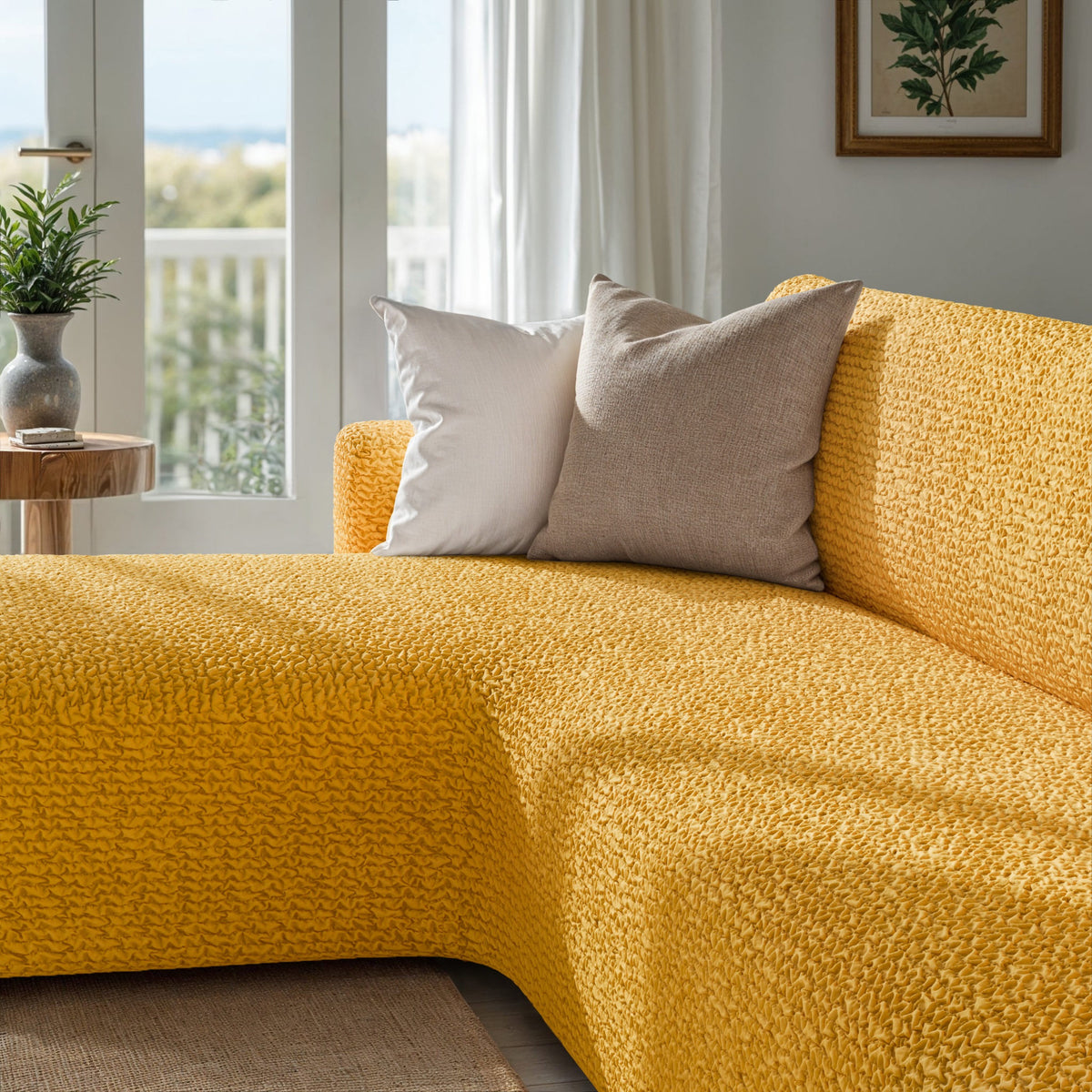 L-Shaped Sofa Slipcover (Left Chaise), Comfort Collection – Mango, interior view 3 | Mango