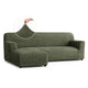 L-Shaped Sofa Slipcover (Left Chaise), Comfort Collection – Moss Green, front view | Moss Green