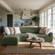 L-Shaped Sofa Slipcover (Left Chaise), Comfort Collection – Moss Green, interior view 1 | Moss Green