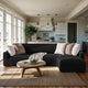 L-Shaped Sofa Slipcover (Right Chaise), Comfort Collection – Black, interior view 1 | Black
