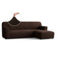L-Shaped Sofa Slipcover (Right Chaise), Comfort Collection – Dark Brown, front view | Dark Brown