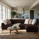 L-Shaped Sofa Slipcover (Right Chaise), Comfort Collection – Dark Brown, interior view 1 | Dark Brown