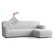 L-Shaped Sofa Slipcover (Right Chaise), Comfort Collection – Light Grey, front view | Light Grey