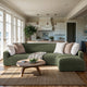 L-Shaped Sofa Slipcover (Right Chaise), Comfort Collection – Moss Green, interior view 1 | Moss Green