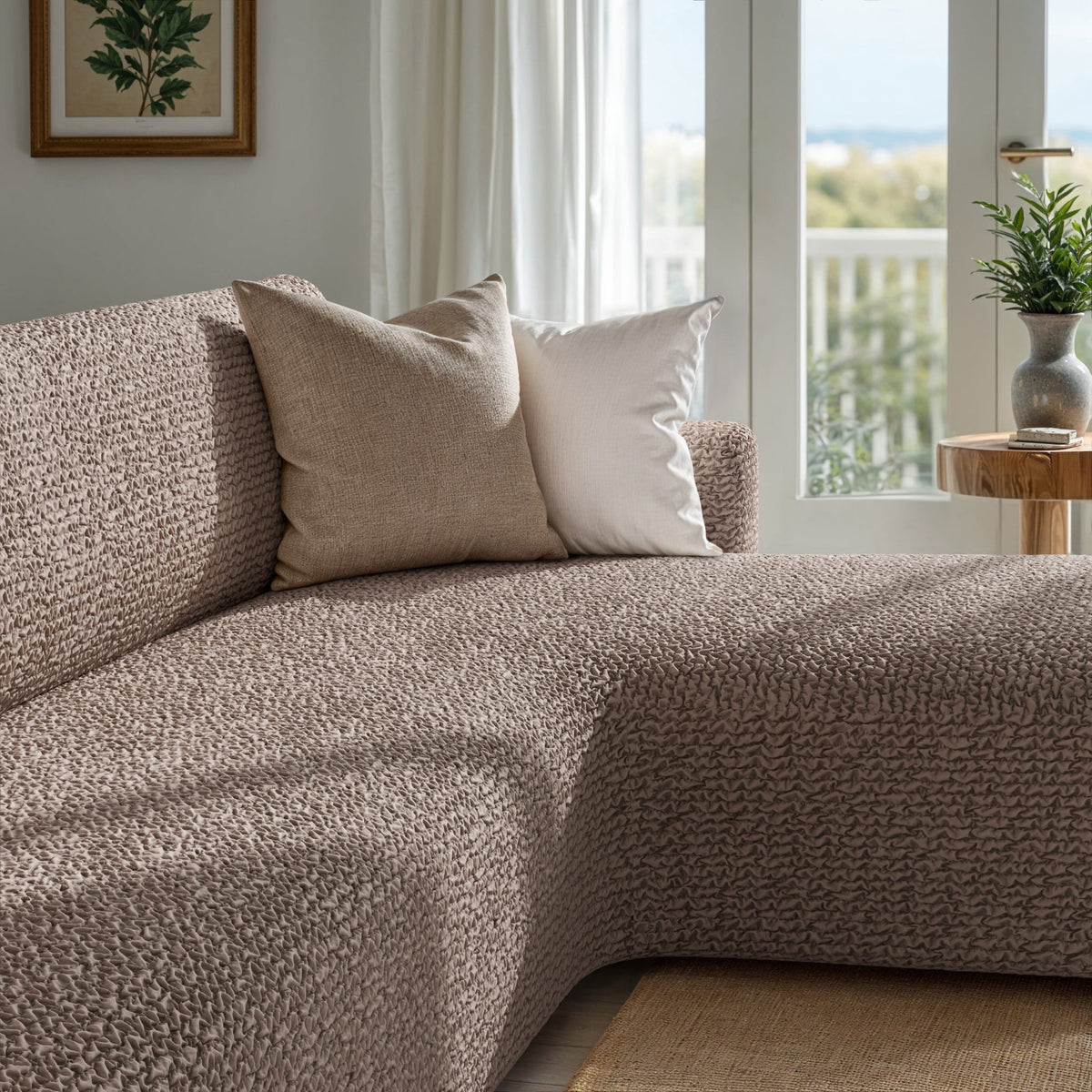 L-Shaped Sofa Slipcover (Right Chaise), Comfort Collection – Soft Taupe, interior view 3 | Soft Taupe