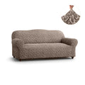 Brown Arabesco Sofa 3 Seater Slipcover, Jacquard 3D Collection