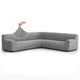 Large Corner Sofa Slipcover, Comfort Collection – Ash, front view | Ash