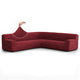 Large Corner Sofa Slipcover, Comfort Collection – Burgundy, front view | Burgundy